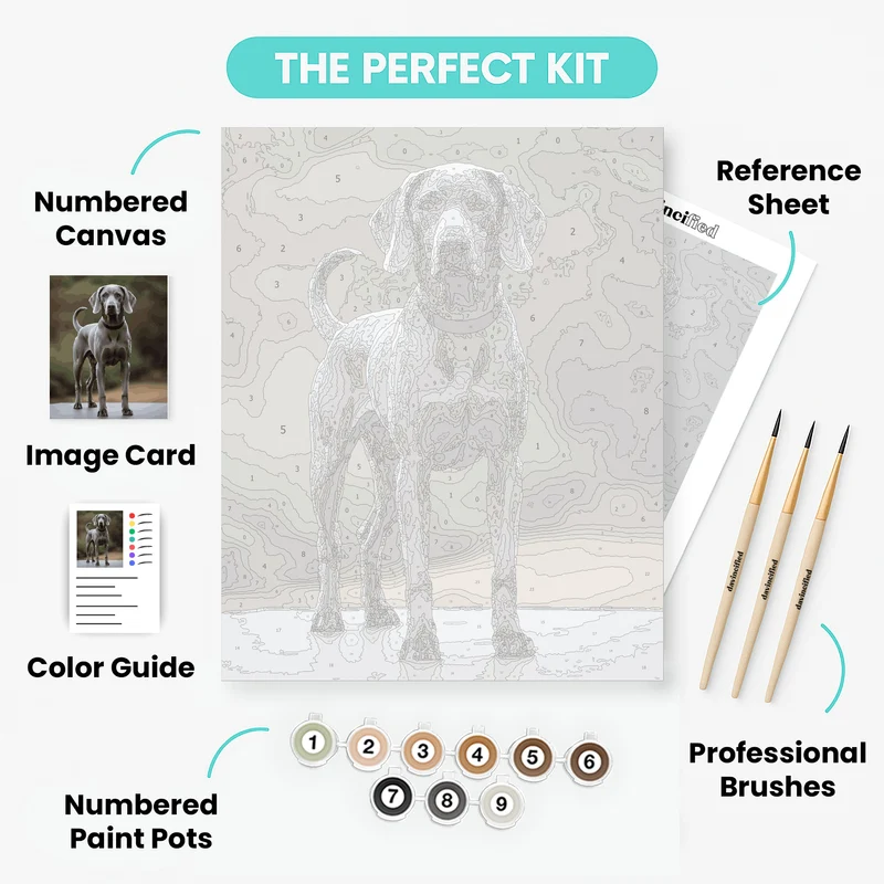 Elegant Weimaraner Dog Portrait - Paint by Numbers Kit