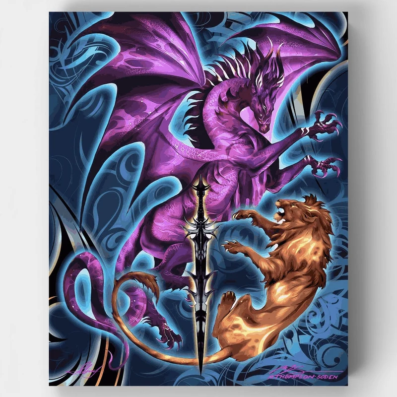 Dragonblade Lionblade - Paint by Numbers Kit