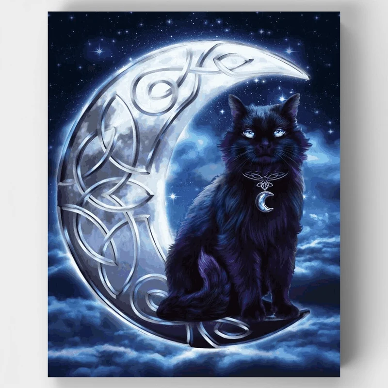 Celtic Black Cat - Paint by Numbers Kit