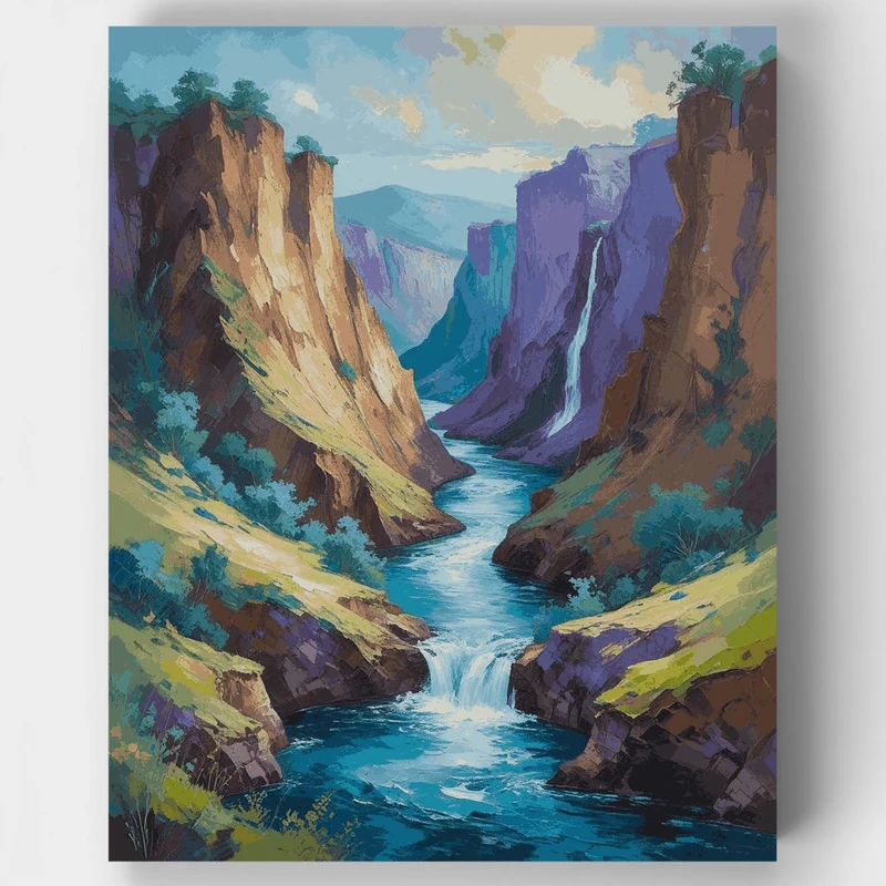 Canyon River Landscape - Paint by Numbers Kit