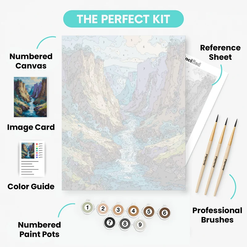 Canyon River Landscape - Paint by Numbers Kit