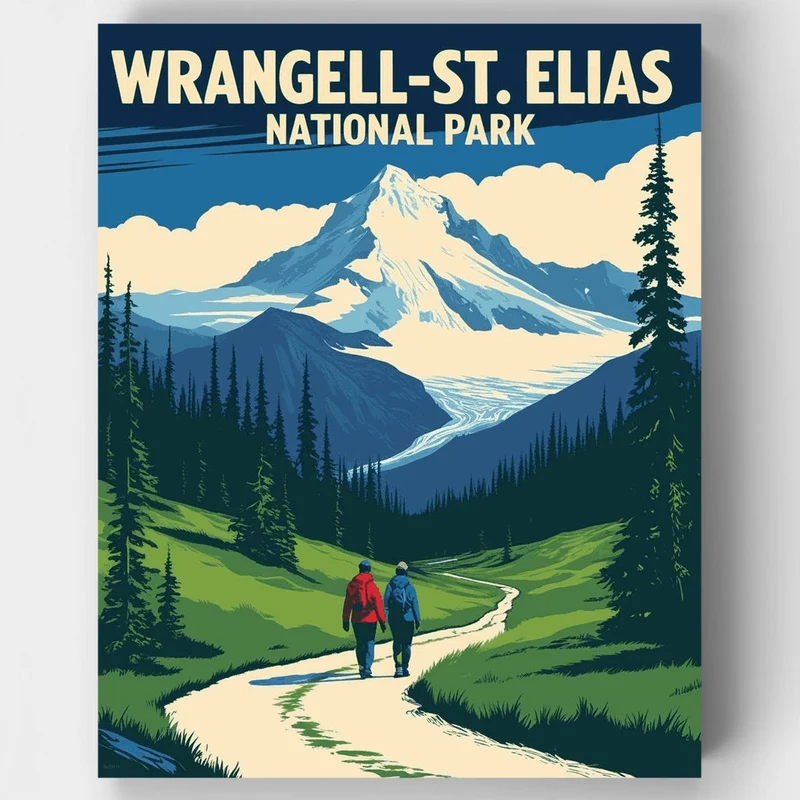 Wrangell-St. Elias National Park Hiking Trail - Paint by Numbers Kit