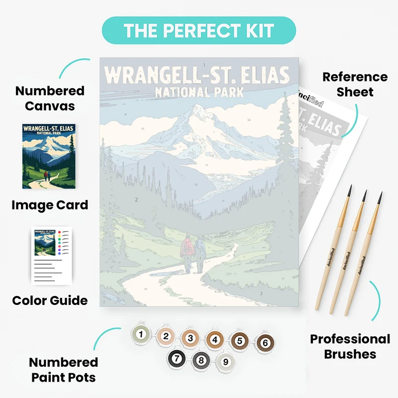 Wrangell-St. Elias National Park Hiking Trail - Paint by Numbers Kit