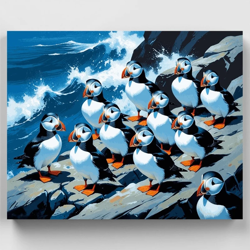 Puffins - Paint by Numbers Kit