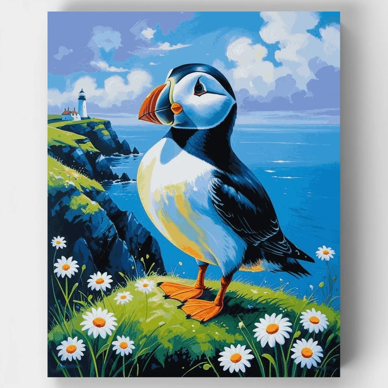 Puffin by the Sea - Paint by Numbers Kit