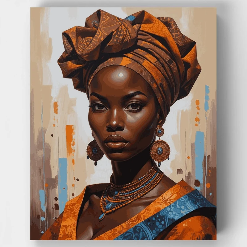 African Woman Portrait - Paint by Numbers Kit