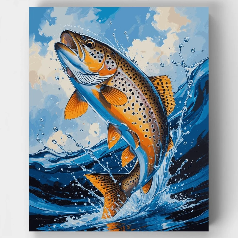 Leaping Trout - Paint by Numbers Kit