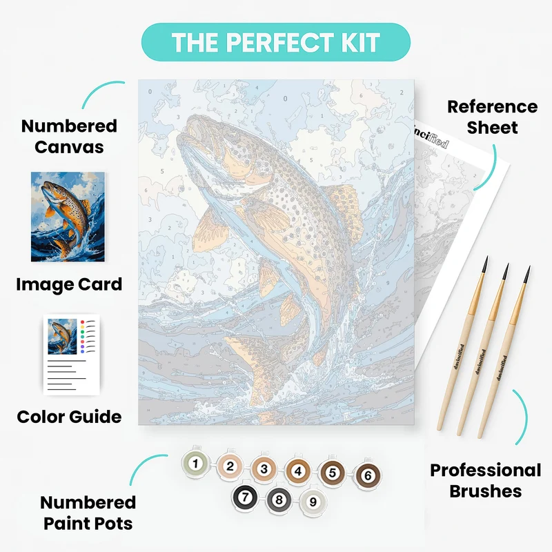 Leaping Trout - Paint by Numbers Kit