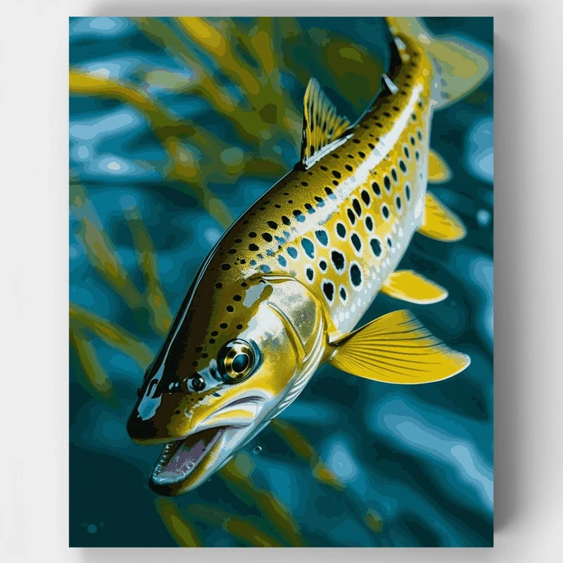 Brown Trout Underwater - Paint by Numbers Kit