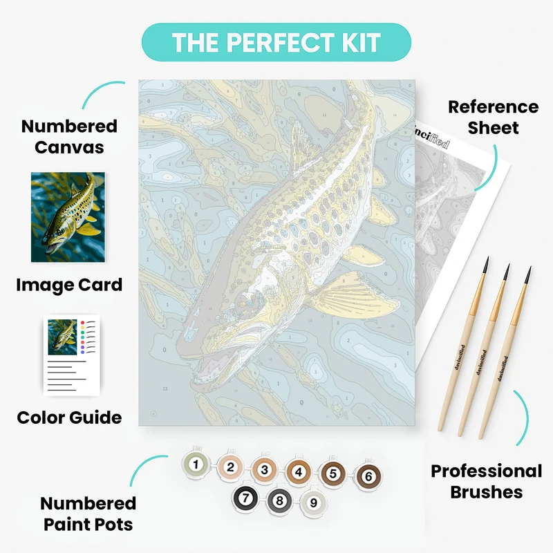 Brown Trout Underwater - Paint by Numbers Kit