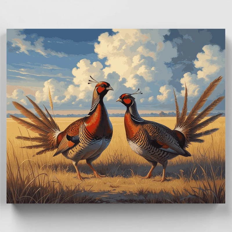 Pheasants in Golden Field - Paint by Numbers Kit