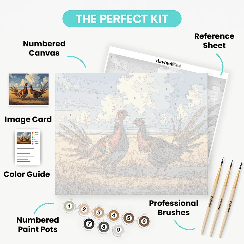 Pheasants in Golden Field - Paint by Numbers Kit