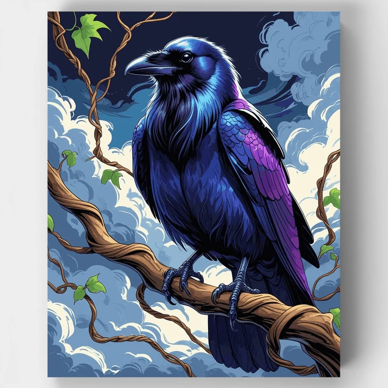 Majestic Purple Raven - Paint by Numbers Kit