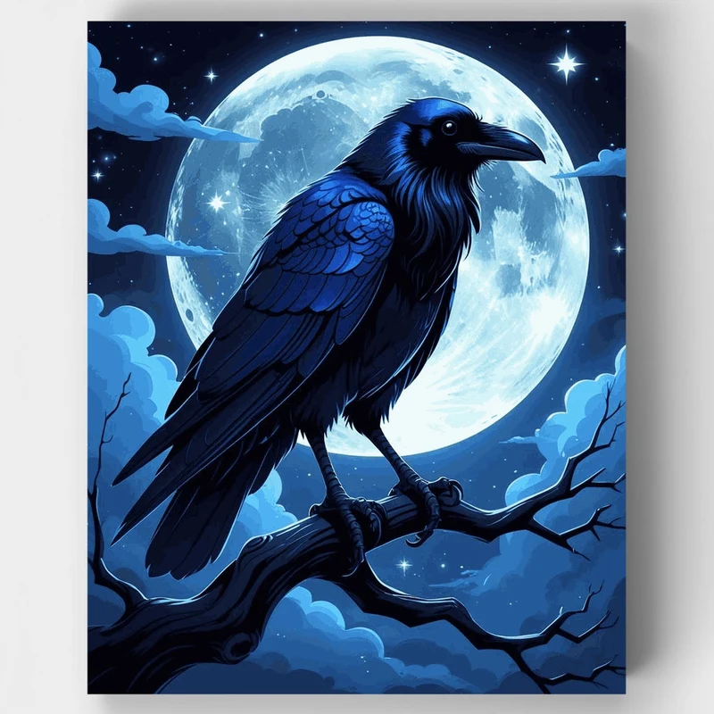 Moonlit Raven - Paint by Numbers Kit