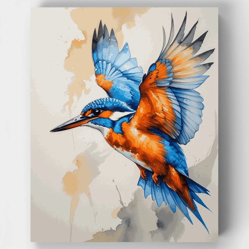 Kingfisher in Flight - Paint by Numbers Kit