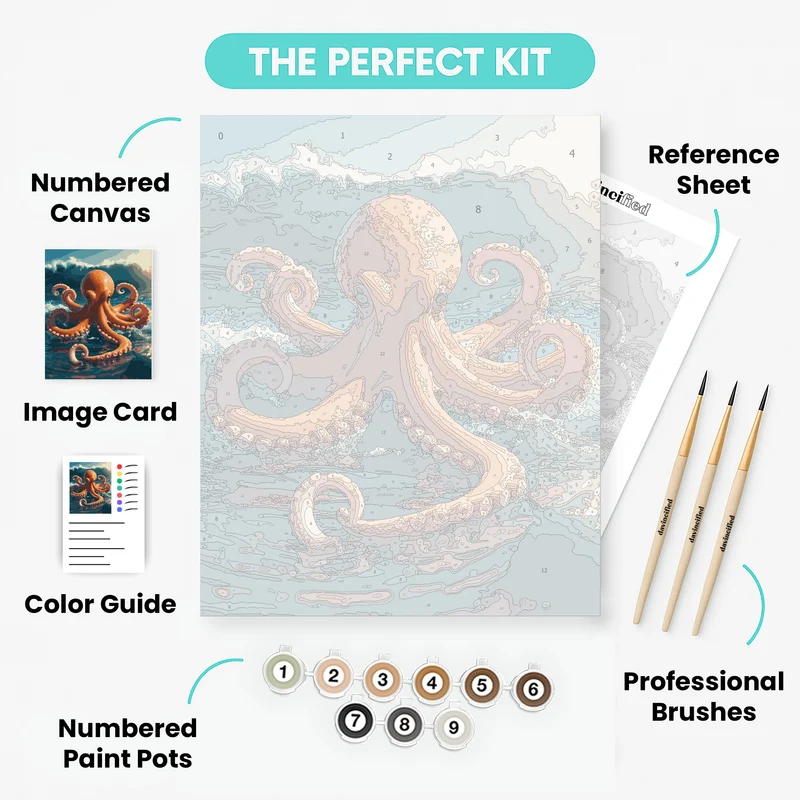 Majestic Ocean Octopus - Paint by Numbers Kit