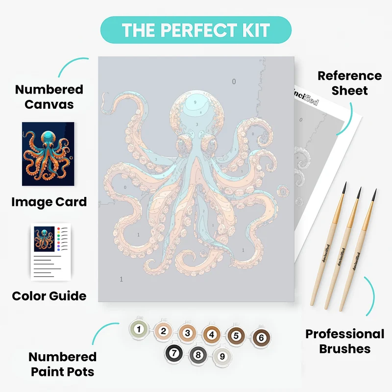 Vibrant Ocean Octopus - Paint by Numbers Kit