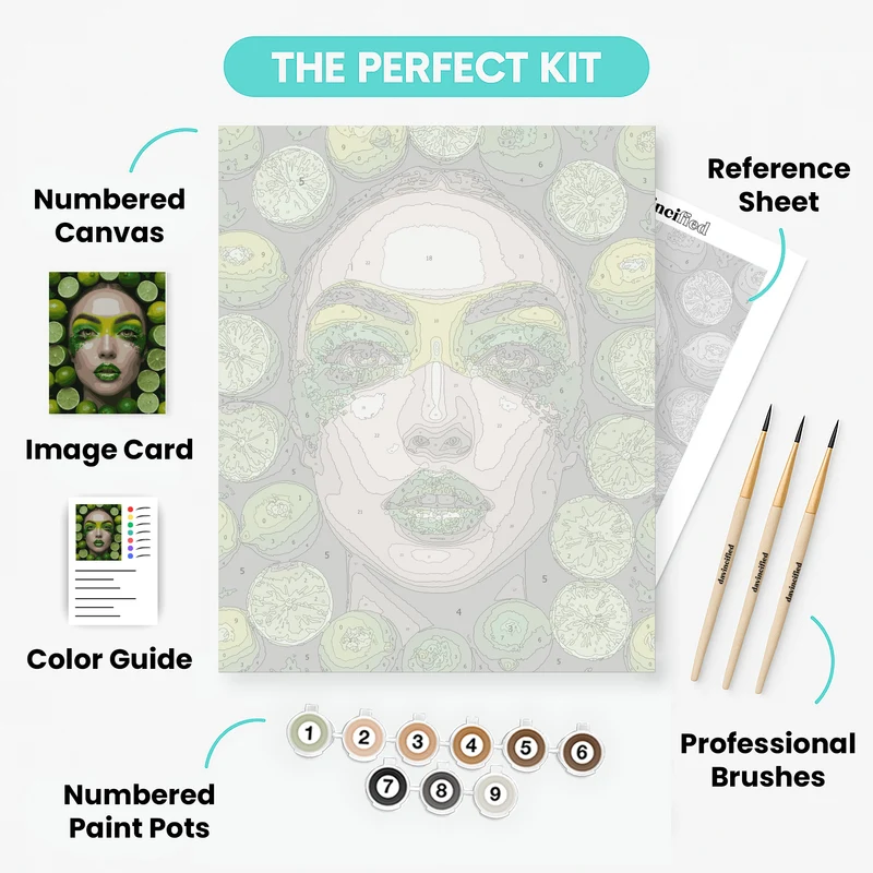 Lime Beauty Portrait - Paint by Numbers Kit