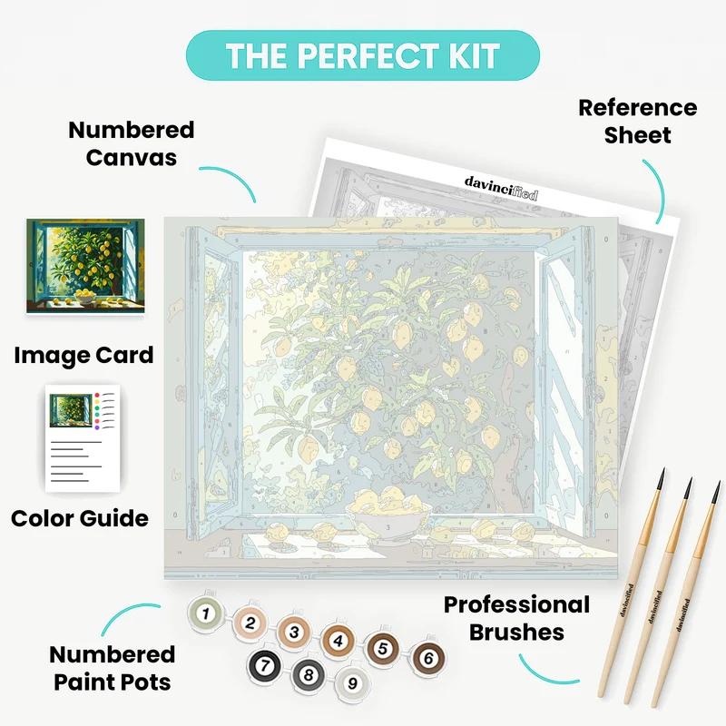 Lemon Tree Window View - Paint by Numbers Kit