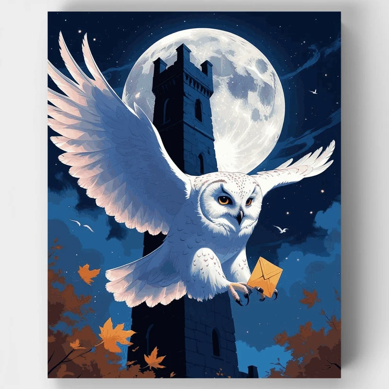 Magical Owl Post Delivery - Paint by Numbers Kit