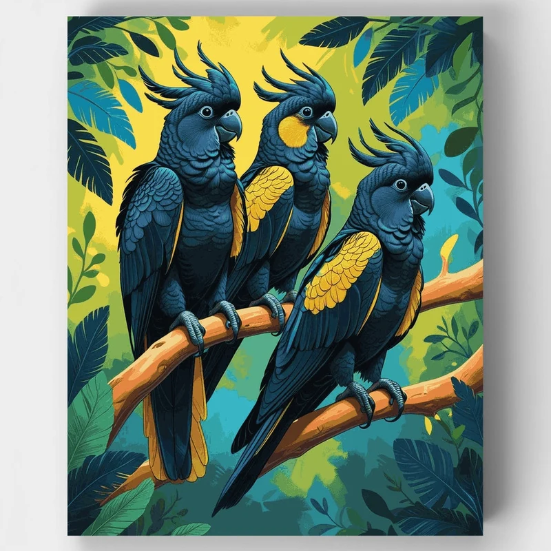 Blue Cockatoos - Paint by Numbers Kit
