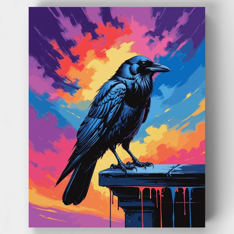 Raven at Sunset - Paint by Numbers Kit