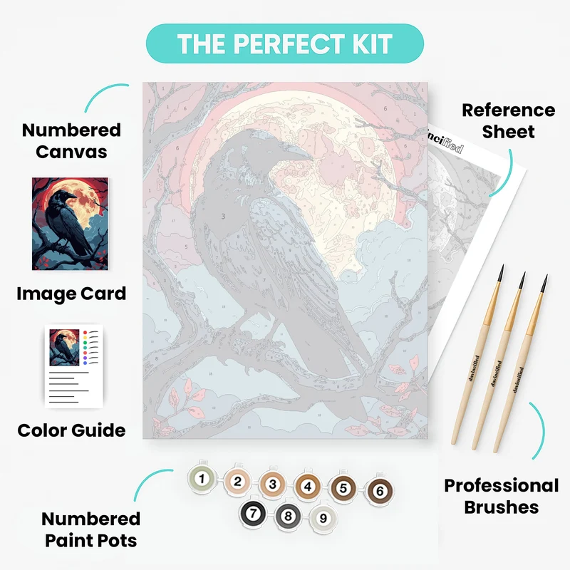 Raven Under the Moonlight - Paint by Numbers Kit