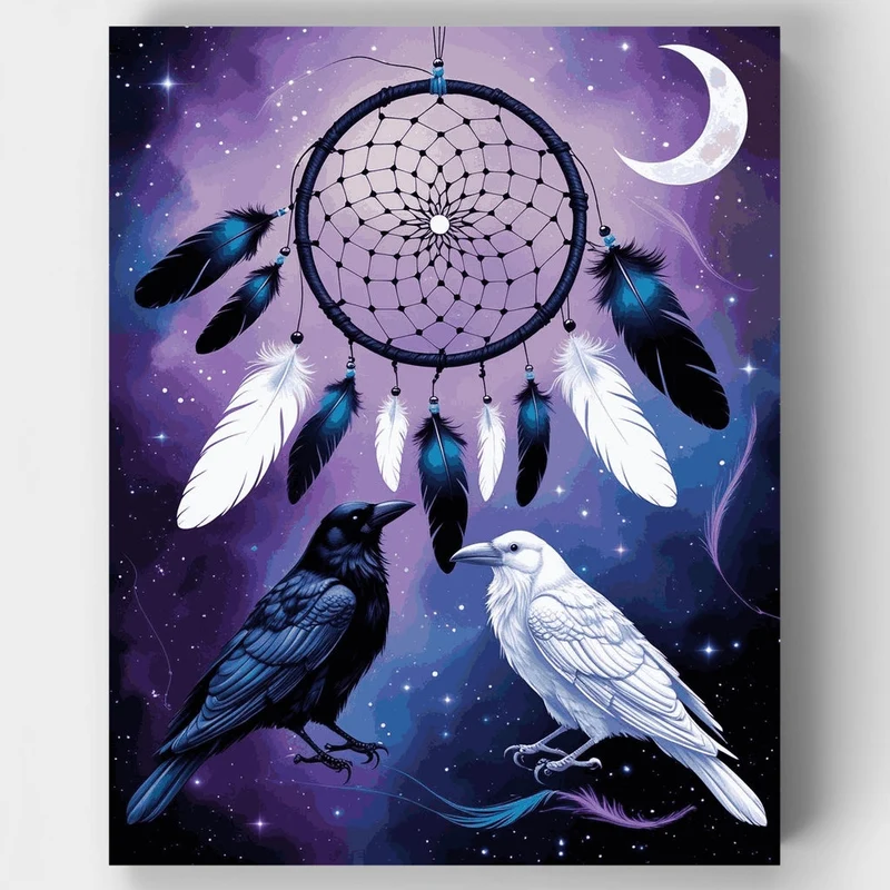 Dreamcatcher with Ravens - Paint by Numbers Kit