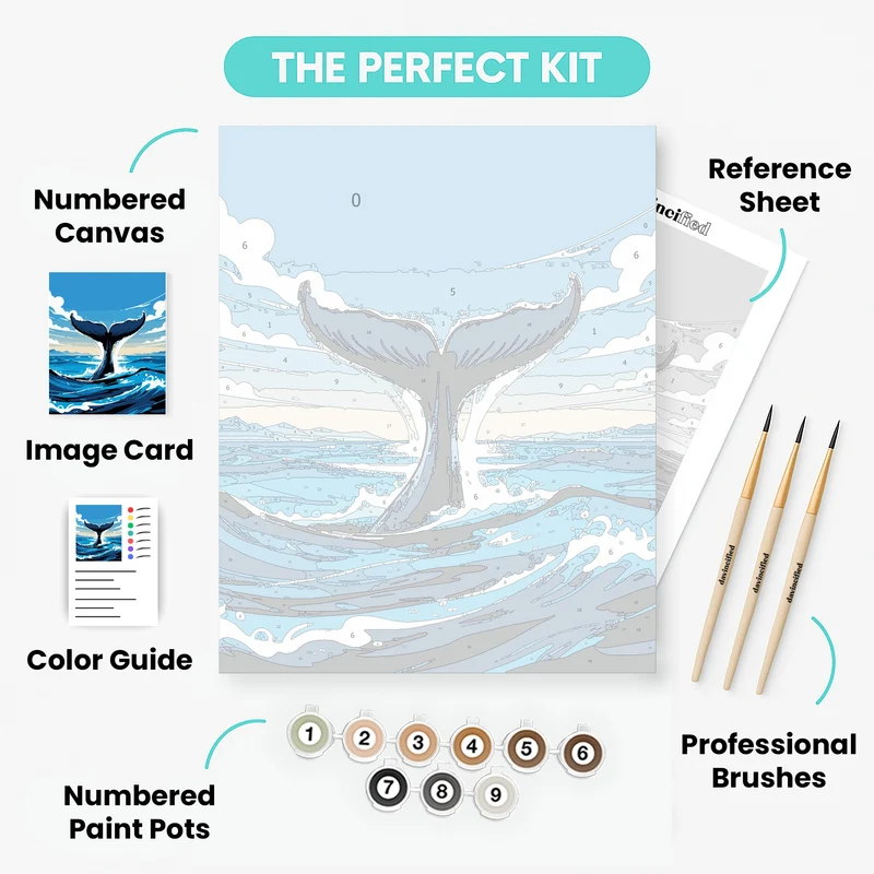 Majestic Whale Tail Ocean Splash - Paint by Numbers Kit