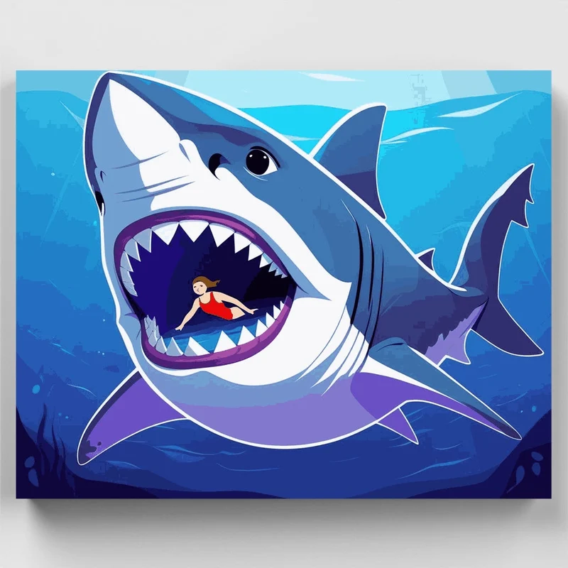 Shark Attack Adventure - Paint by Numbers Kit