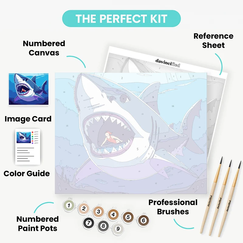 Shark Attack Adventure - Paint by Numbers Kit