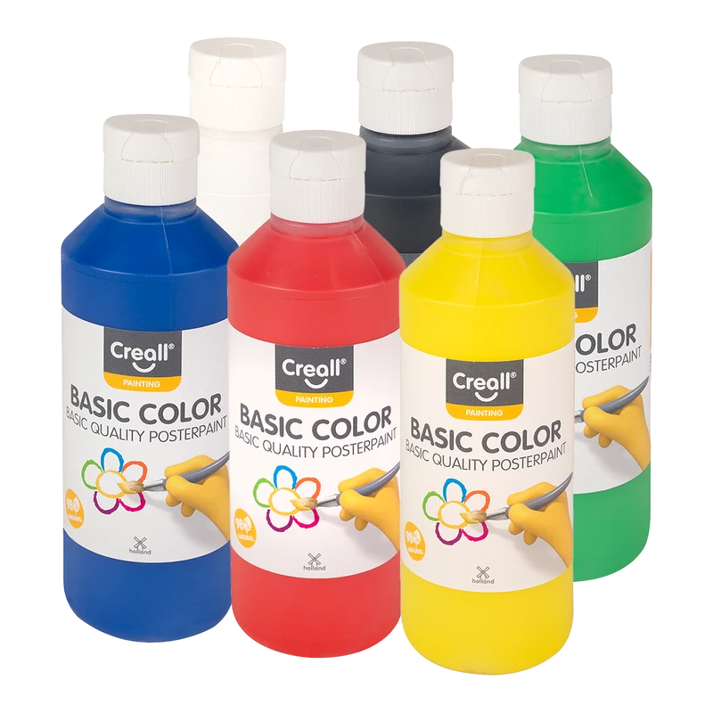 Creall Temperafarben – 6er-Set 250 ml, Farbmix