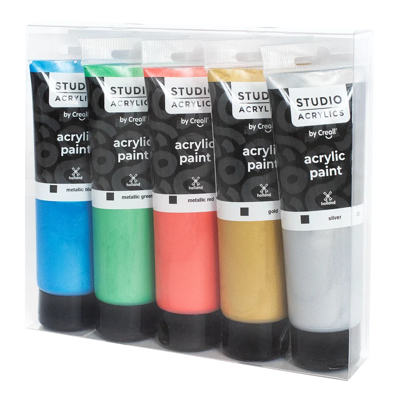 Creall Acrylfarben-Set Studio acrylics, 5 x 120 ml, Mix