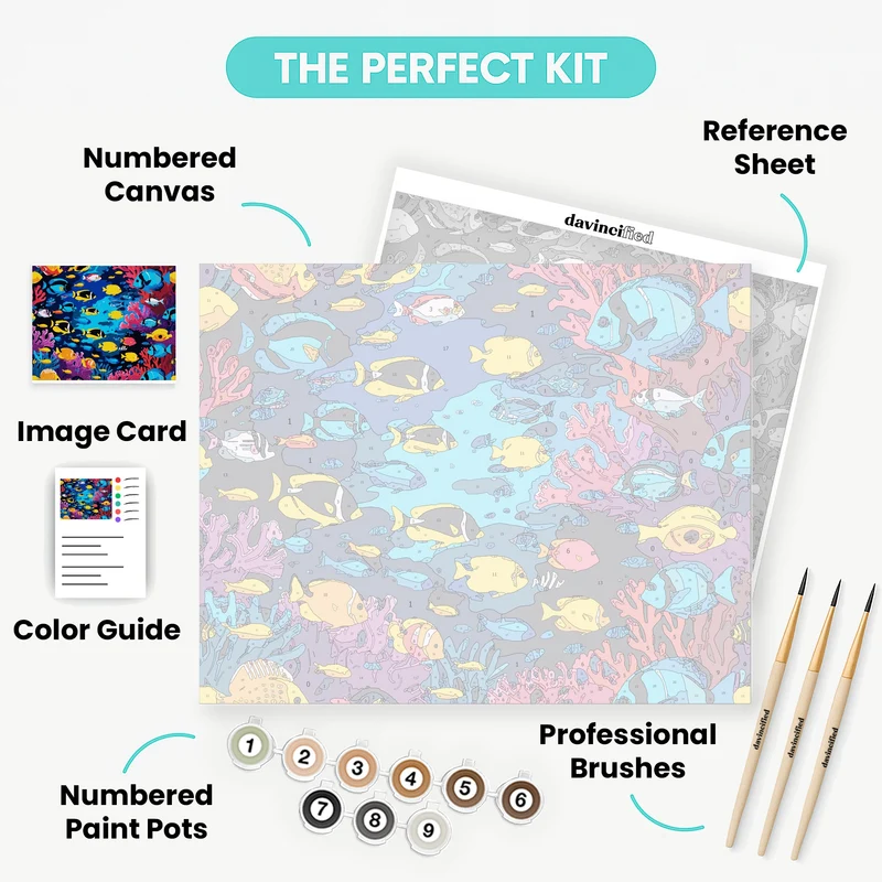Vibrant Coral Reef Fish - Paint by Numbers Kit