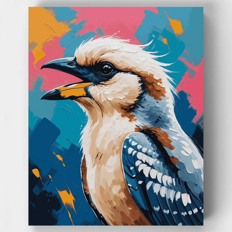 Vibrant Kookaburra Portrait - Paint by Numbers Kit