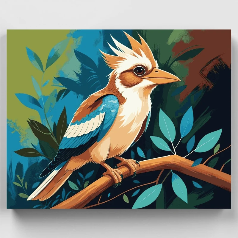 Crested Kingfisher - Paint by Numbers Kit