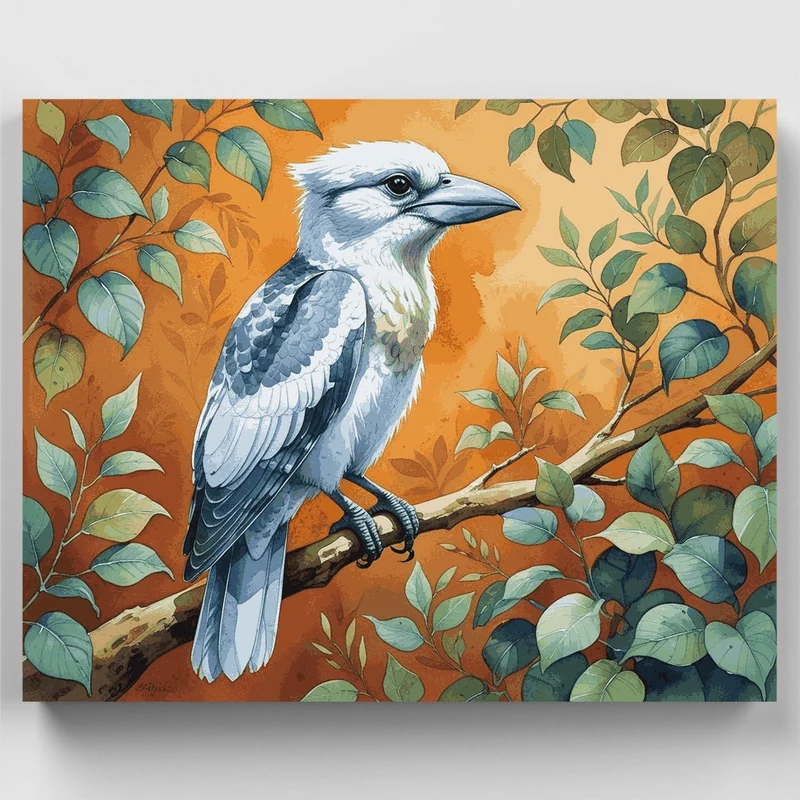 Kookaburra on Branch - Paint by Numbers Kit