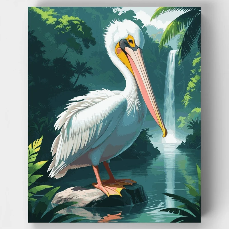 Tropical Pelican Paradise - Paint by Numbers Kit