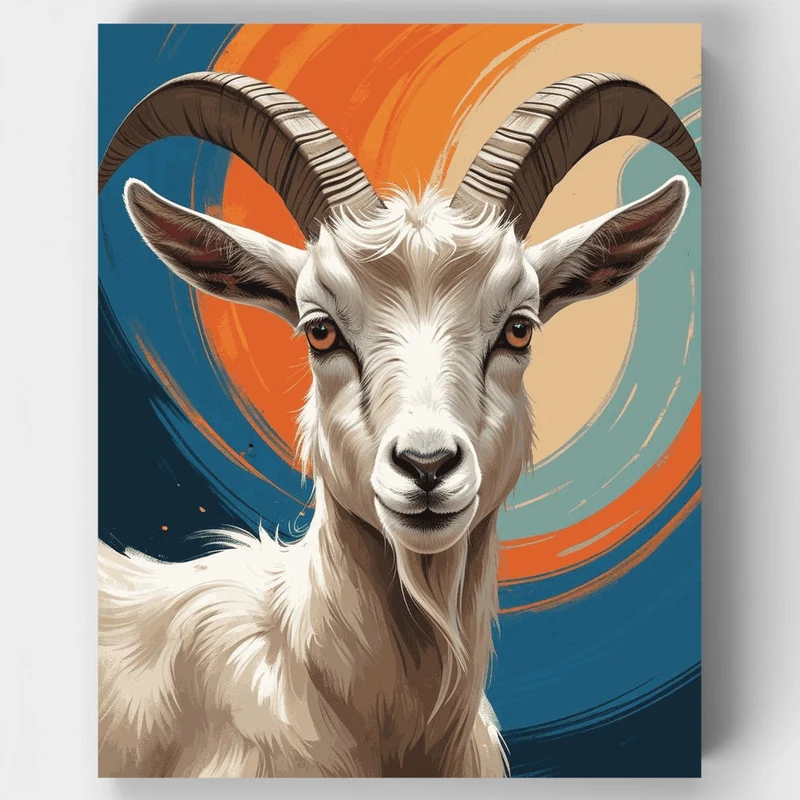 Majestic Goat Portrait - Paint by Numbers Kit