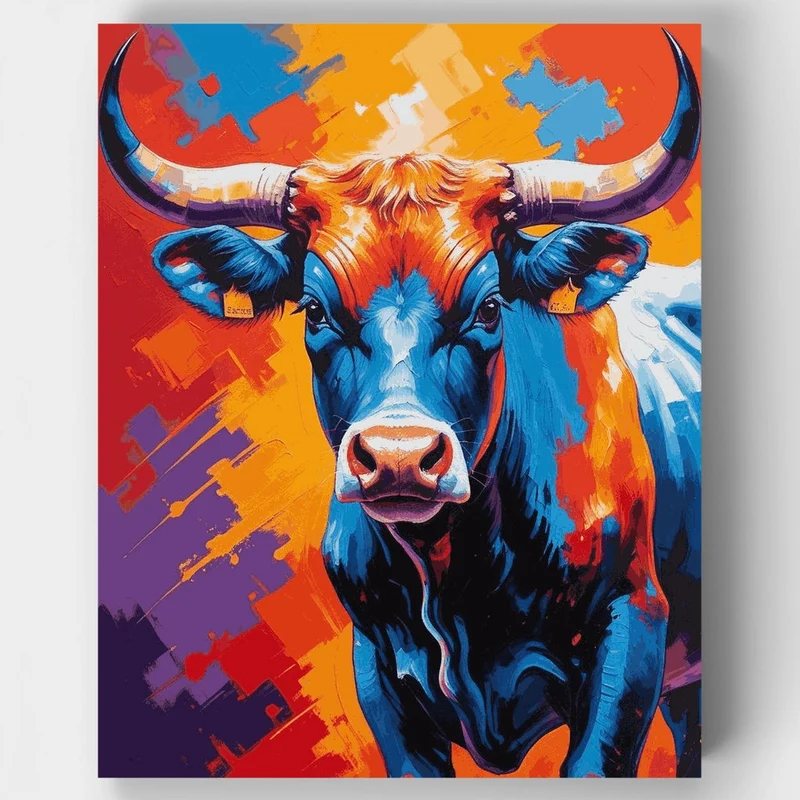 Colorful Bull - Paint by Numbers Kit