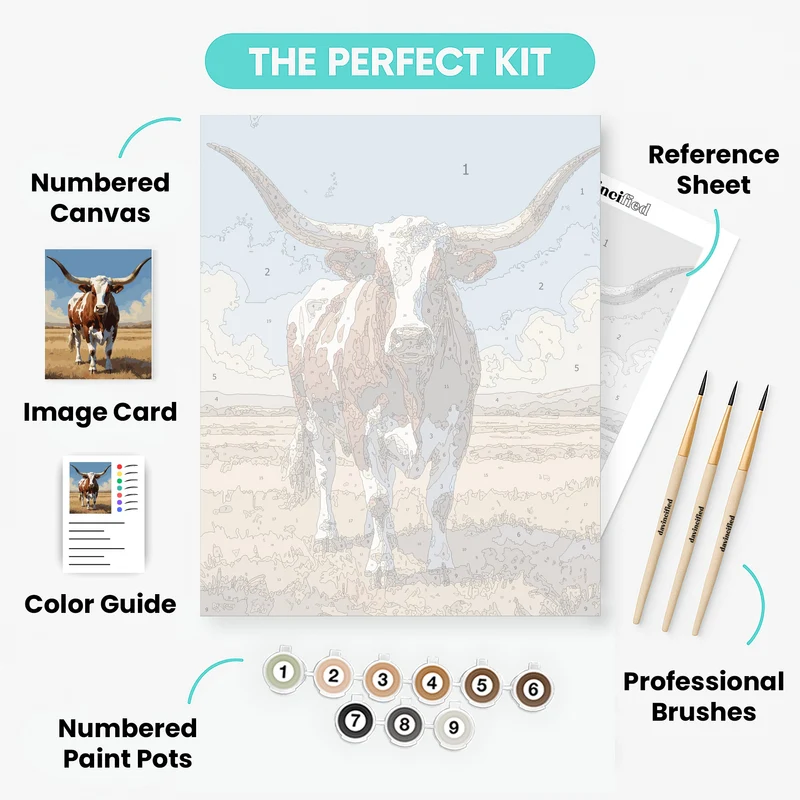 Majestic Texas Longhorn - Paint by Numbers Kit