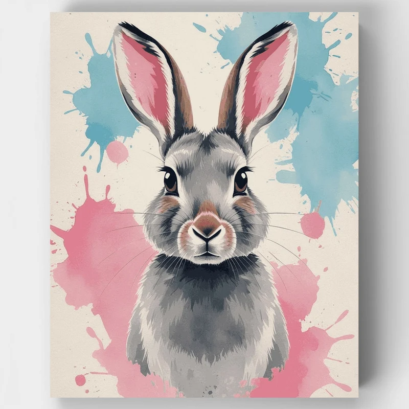 Whimsical Hare Portrait - Paint by Numbers Kit