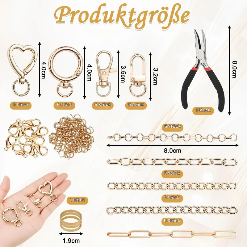 Schlüsselanhänger Bastelset – 404 Teile DIY Schmuck Zubehör