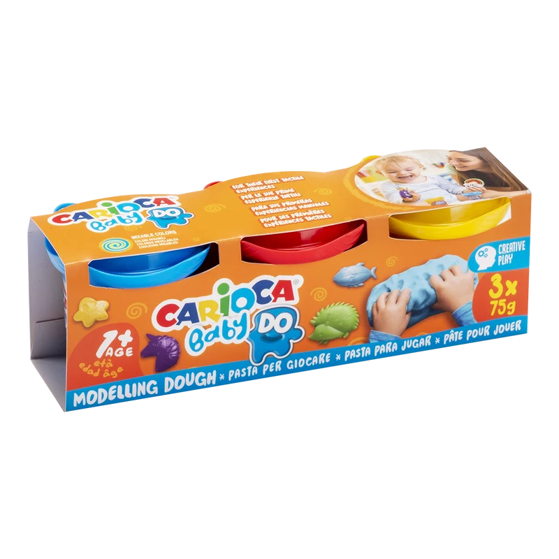 Pasta modellabile Carioca Baby Do 1+, 3 × 75 g, colori assortiti