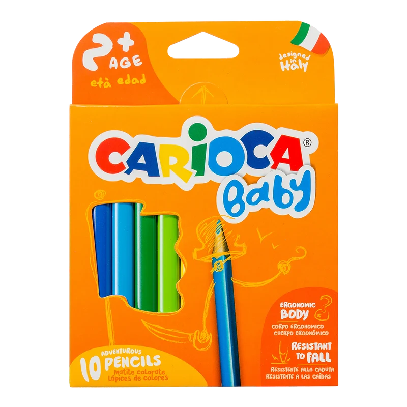 Tristrane barvice Carioca Baby 2+, 10 kosov