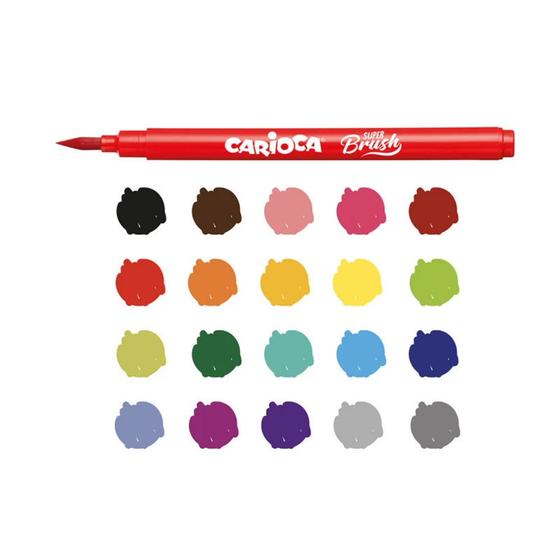 Pennarelli con punta a pennello Carioca Brush, 20 pz, colori assortiti