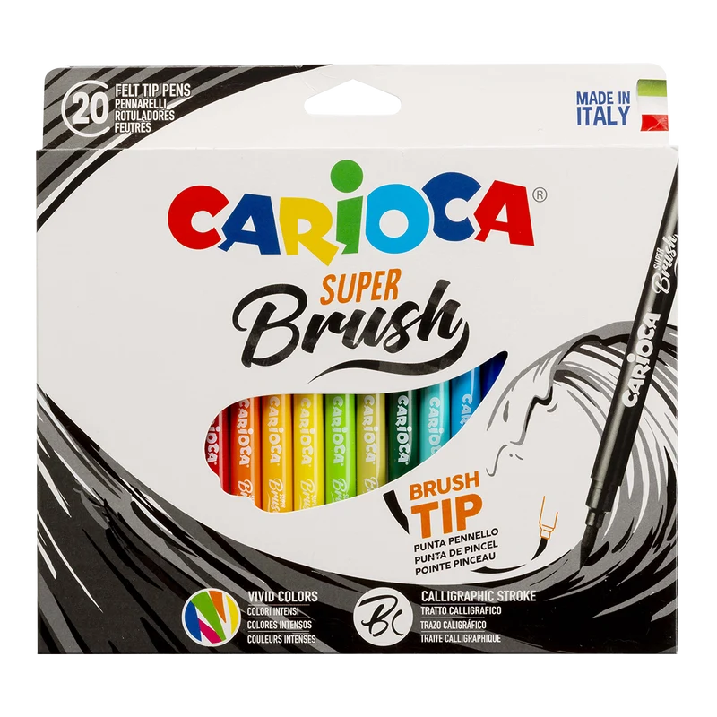 Carioca Brush flomasteri s vrhom u obliku kista, 20 kom, razne boje