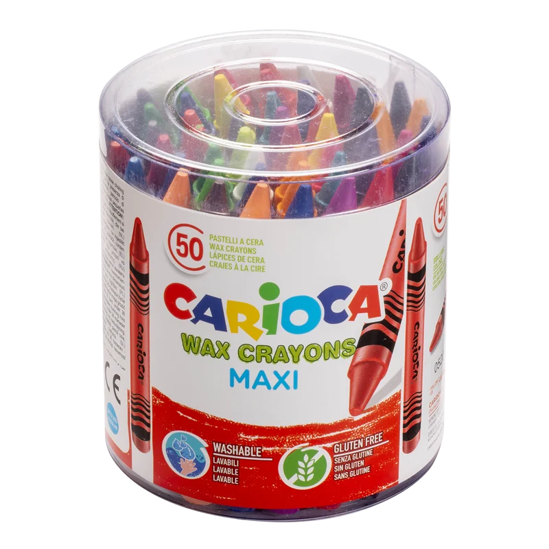 Pastelli a cera Carioca Maxi, 50 pz