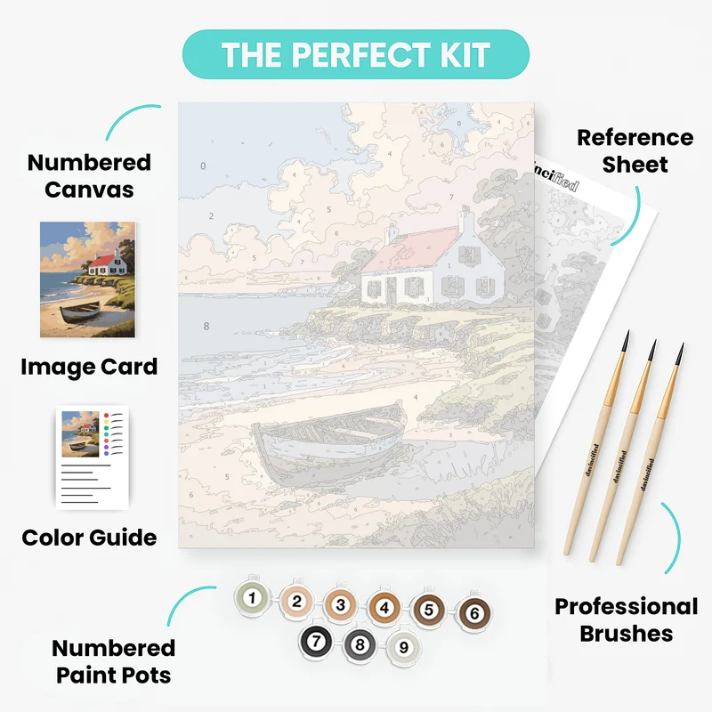 Coastal Cottage Paradise - Paint by Numbers Kit
