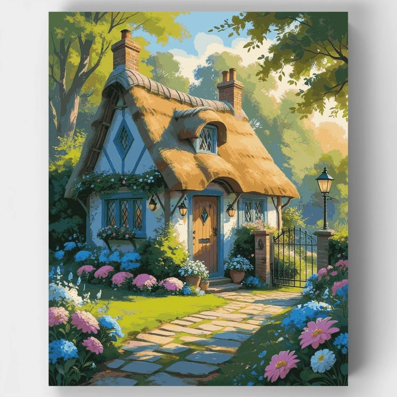 Enchanted English Cottage Garden - Paint by Numbers Kit